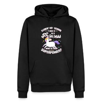 Lehrer Schule Grundschule Geschenk - Männer Premium Bio Hoodie - Schwarz - Vorne - Nico (187cm)