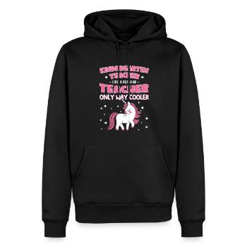 Lehrerin Kindergärtnerin Kindergärtnerin Geschenk - Männer Premium Bio Hoodie - Schwarz - Vorne - Nico (187cm)