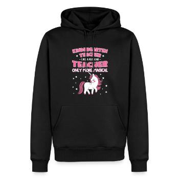 Lehrerin Kindergärtnerin Kindergärtnerin Geschenk - Männer Premium Bio Hoodie - Schwarz - Vorne - Nico (187cm)