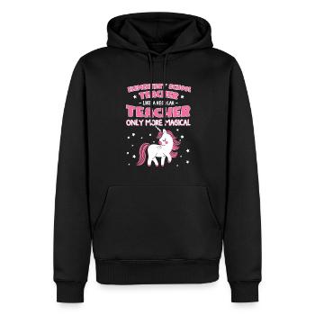 Lehrer Schule Grundschule Geschenk - Männer Premium Bio Hoodie - Schwarz - Vorne - Nico (187cm)