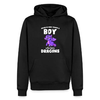 Drache Drachen magische Kreatur Geschenk - Männer Premium Bio Hoodie - Schwarz - Vorne - Nico (187cm)