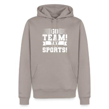 Sportspiel Sportmannschaft Geschenk - Männer Premium Bio Hoodie - Taupe - Vorne - Nico (187cm)
