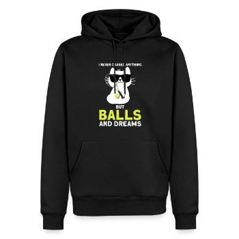 Tennis Katze Tennis Sport Geschenk - Männer Premium Bio Hoodie - Schwarz - Vorne - Nico (187cm)