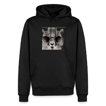 Squirrel Sunglasses Animal Cute Funny Cool 10 - Men’s Premium Organic Hoodie - black - Front - Nico (187cm)