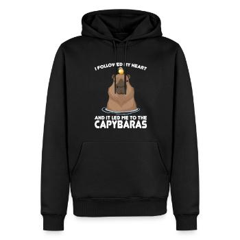 Wasserschwein Wasserschweine Tier Geschenk - Männer Premium Bio Hoodie - Schwarz - Vorne - Nico (187cm)