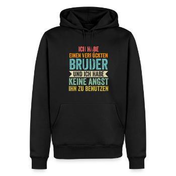 Bruder Schwester Geschwister Geschenk - Männer Premium Bio Hoodie - Schwarz - Vorne - Nico (187cm)