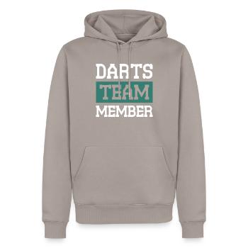 Équipe de fléchettes - Sweat à capuche Premium bio Homme - taupe - Devant - Nico (187cm)