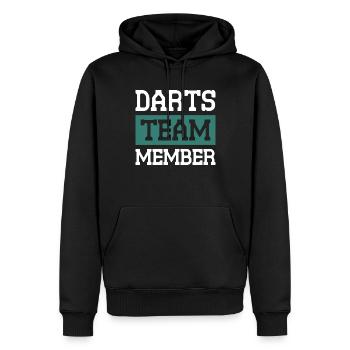 Darts Team - Männer Premium Bio Hoodie - Schwarz - Vorne - Nico (187cm)