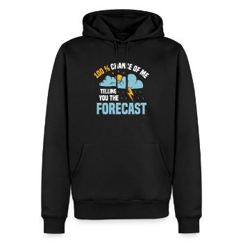 100 % Chance Of Me Telling You The Forecast Meteor - Männer Premium Bio Hoodie - Schwarz - Vorne - Nico (187cm)