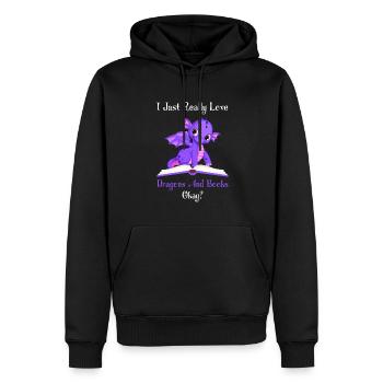 Drache Drache und Buch Drachenliebhaber Geschenk - Männer Premium Bio Hoodie - Schwarz - Vorne - Nico (187cm)