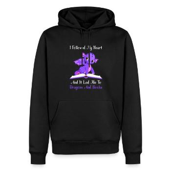 Drache Drache und Buch Drachenliebhaber Geschenk - Männer Premium Bio Hoodie - Schwarz - Vorne - Nico (187cm)