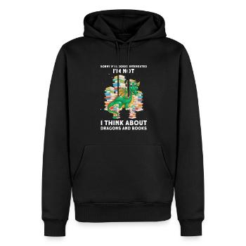 Drache Drache und Buch Drachenliebhaber Geschenk - Männer Premium Bio Hoodie - Schwarz - Vorne - Nico (187cm)