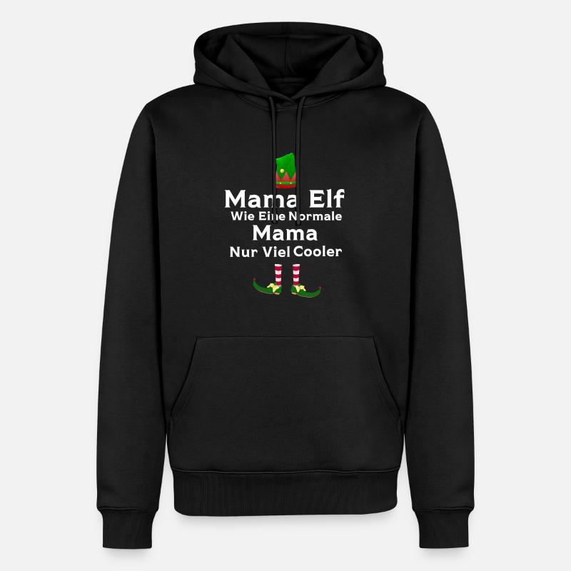 Mutter Elfe Mama Elf Geschenk - Männer Premium Bio Hoodie - Schwarz