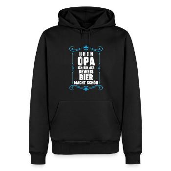 Opa Großvater Großväter Geschenk - Männer Premium Bio Hoodie - Schwarz - Vorne - Nico (187cm)