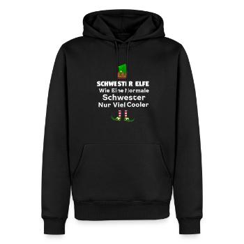 Schwester Elfe Geschwister Geschenk - Männer Premium Bio Hoodie - Schwarz - Vorne - Nico (187cm)