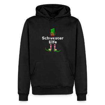 Schwester Elfe Geschwister Geschenk - Männer Premium Bio Hoodie - Schwarz - Vorne - Nico (187cm)