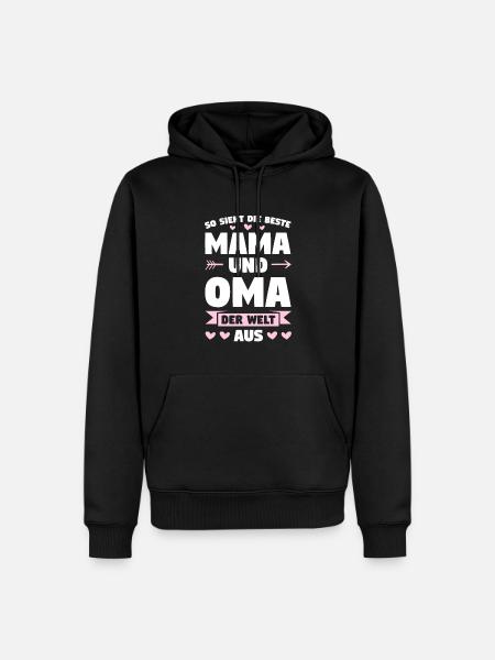 Mama Oma Mutter Geschenk - Männer Premium Bio Hoodie - Schwarz