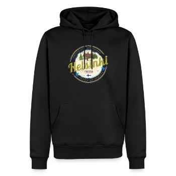 Helsinki Elch Hauptstadt von Finnland Vintage Souv - Männer Premium Bio Hoodie - Schwarz - Vorne - Nico (187cm)
