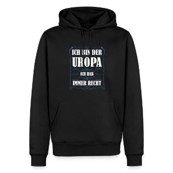 Uropa Familie Urenkel Geschenk - Männer Premium Bio Hoodie - Schwarz - Vorne - Nico (187cm)
