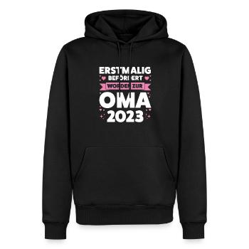 Oma 2023 Großmutter Großmütter Geschenk - Männer Premium Bio Hoodie - Schwarz - Vorne - Nico (187cm)