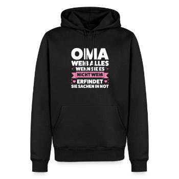 Oma Großmutter Omas Geschenk - Männer Premium Bio Hoodie - Schwarz - Vorne - Nico (187cm)