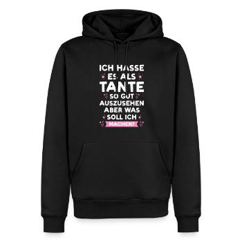 Tante Familie Lieblingstante Geschenk - Männer Premium Bio Hoodie - Schwarz - Vorne - Nico (187cm)