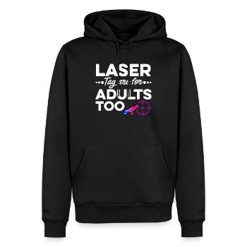 Lasertag Are For Adults Too Lasertag Player Laserg - Männer Premium Bio Hoodie - Schwarz - Vorne - Nico (187cm)