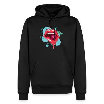 Red Lipstick - Männer Premium Bio Hoodie - Schwarz - Vorne - Nico (187cm)