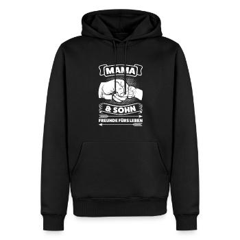 Mama & Sohn Familie Mutter Geschenk - Männer Premium Bio Hoodie - Schwarz - Vorne - Nico (187cm)