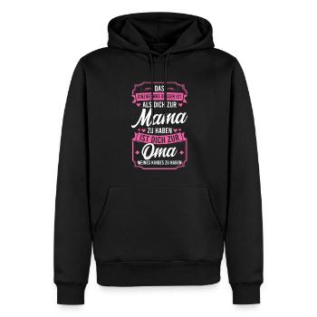 Mama & Oma Familie Mutter Geschenk - Männer Premium Bio Hoodie - Schwarz - Vorne - Nico (187cm)
