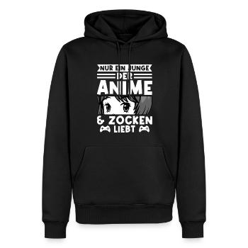 Anime Zocken Anime Merch Geschenk - Männer Premium Bio Hoodie - Schwarz - Vorne - Nico (187cm)