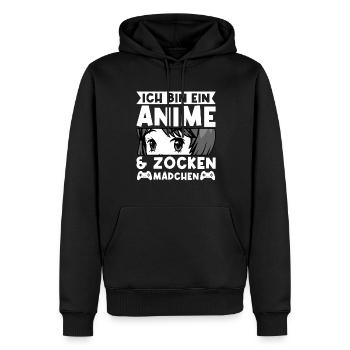 Anime Zocken Anime Merch Geschenk - Männer Premium Bio Hoodie - Schwarz - Vorne - Nico (187cm)