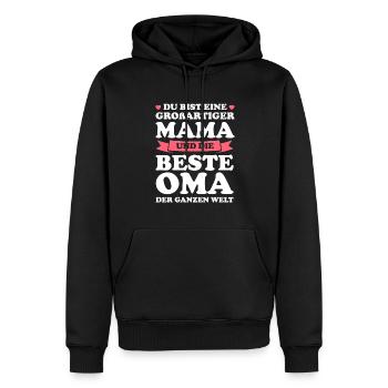 Grossmuter Oma Muttertag Geschenk - Männer Premium Bio Hoodie - Schwarz - Vorne - Nico (187cm)