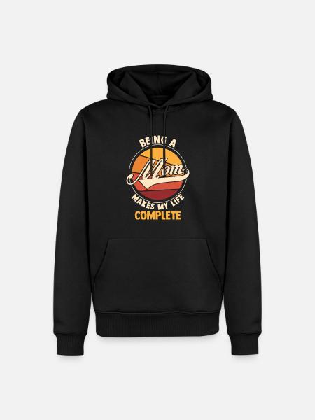 Mama Retro Mutter Geschenk - Männer Premium Bio Hoodie - Schwarz