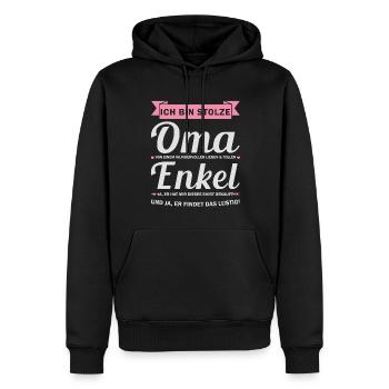 Oma & Enkel Familie Großmutter Geschenk - Männer Premium Bio Hoodie - Schwarz - Vorne - Nico (187cm)