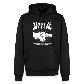 Oma & Enkel Familie Oma Geschenk - Männer Premium Bio Hoodie - Schwarz - Vorne - Nico (187cm)
