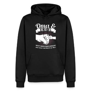 Oma & Enkel Familie Oma Geschenk - Männer Premium Bio Hoodie - Schwarz - Vorne - Nico (187cm)