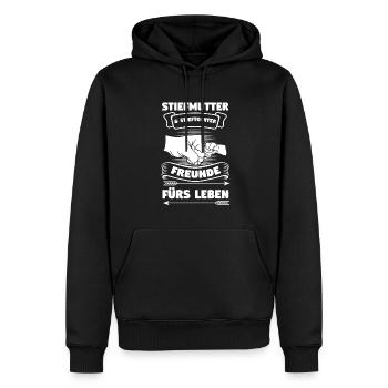 Stiefmama Stieftochter Stiefmutter Geschenk - Männer Premium Bio Hoodie - Schwarz - Vorne - Nico (187cm)