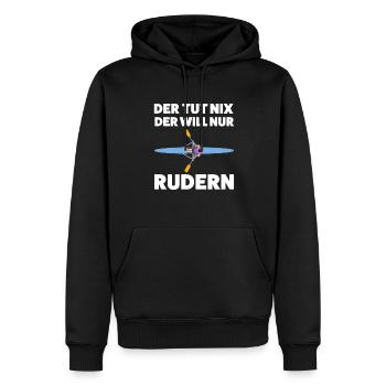 Rudern Sport Rudersport Geschenk - Männer Premium Bio Hoodie - Schwarz - Vorne - Nico (187cm)