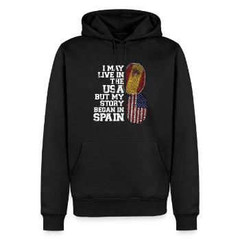 Spanisch Spanien Spanische Wurzeln Geschenk - Männer Premium Bio Hoodie - Schwarz - Vorne - Nico (187cm)