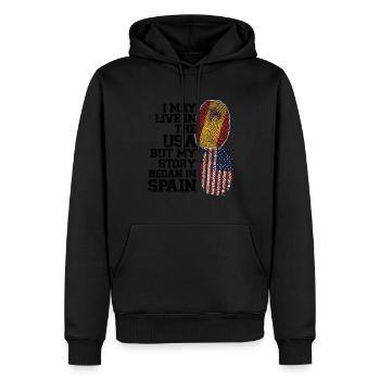 Spanisch Spanien Spanische Wurzeln Geschenk - Männer Premium Bio Hoodie - Schwarz - Vorne - Nico (187cm)