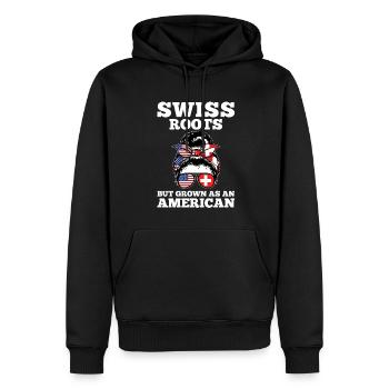 Schweizer Schweizer Schweiz Geschenk - Männer Premium Bio Hoodie - Schwarz - Vorne - Nico (187cm)