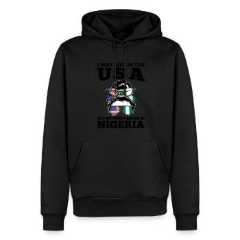 Nigerianer Nigeria Nigerianische Wurzeln Geschenk - Männer Premium Bio Hoodie - Schwarz - Vorne - Nico (187cm)