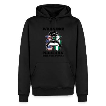 Nigerianer Nigeria Nigerianische Wurzeln Geschenk - Männer Premium Bio Hoodie - Schwarz - Vorne - Nico (187cm)