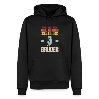 Schwester 3 Brüder Familie Drei Brüder Geschenk - Männer Premium Bio Hoodie - Schwarz - Vorne - Nico (187cm)