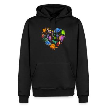 Herz Dino Dinosaurier - Männer Premium Bio Hoodie - Schwarz - Vorne - Nico (187cm)
