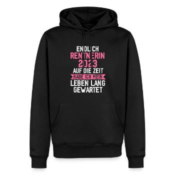 Rentnerin 2023 Rente Rentnerin Geschenk - Männer Premium Bio Hoodie - Schwarz - Vorne - Nico (187cm)