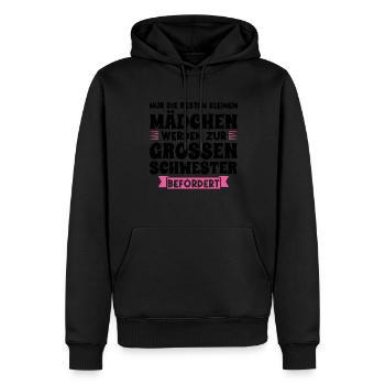 Große Schwester Geschwister Kinder Geschenk - Männer Premium Bio Hoodie - Schwarz - Vorne - Nico (187cm)