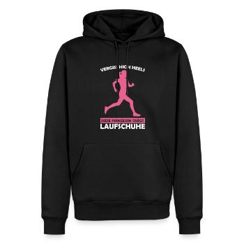 Läuferin Sport Joggerin Geschenk - Männer Premium Bio Hoodie - Schwarz - Vorne - Nico (187cm)