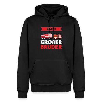 Großer Bruder Feuerwehr Brüder Geschenk - Männer Premium Bio Hoodie - Schwarz - Vorne - Nico (187cm)